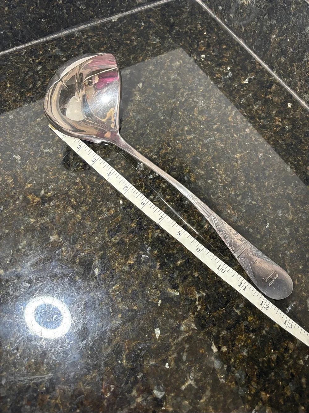 1847 Roger’s Brothers Silver Plated 13” Soup Ladle Embossed “R”